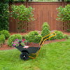 21-Gallon Dual-Wheel Wheelbarrow, Heavy-Duty Utility Cart with Pneumatic Tires and Foldable Handle