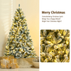 Lucktree Snow Flocked Christmas Tree, Artificial Hinged Xmas Tree - LucktreeUS
