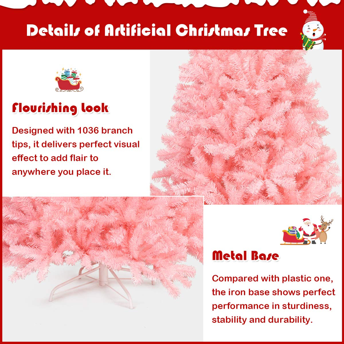 Lucktree Unlit Artificial Christmas Tree, 100% New PVC Material, Xmas Tree for Indoor and Outdoor Decoration - LucktreeUS