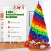 Lucktree 7FT Colorful Rainbow Full Fir Christmas Tree, Artificial Hinged Christmas Tree w/Solid Metal Stand - LucktreeUS