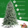Lucktree 8ft Artificial Christmas Tree, Unlit Hinged Xmas Spruce Tree w/ 1658 Mixed PE & PVC Branch Tips - LucktreeUS