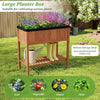 Lucktree 40"x20"x39" Raised Garden Bed Wood Planter Box with Plant Stand & Black Liner