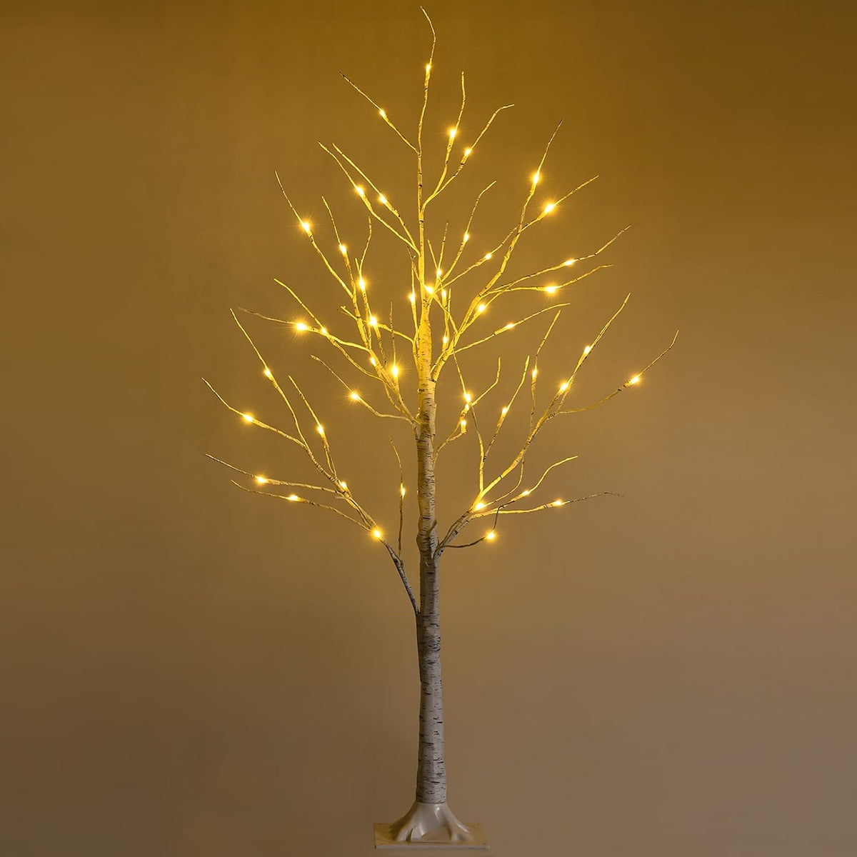 Lucktree Lighted Birch Tree, Artificial Small Tree White Christmas Tree
