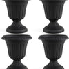 Lucktree 18" Tall Urn Plastic Flower Pots with Pedestal Base & Pre-Marked Drain Hole