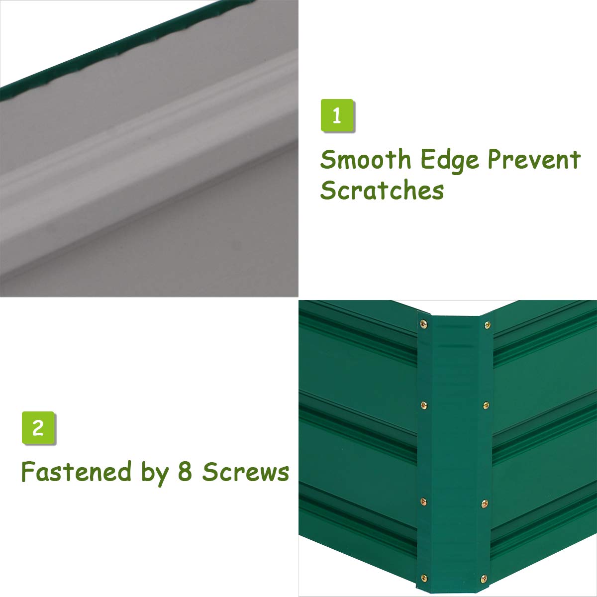 Dark Green Patio Raised Garden Bed (40" L x 32" W x 12" H)
