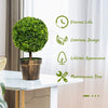 22" Artificial Ball Shaped Tree, Boxwood Tabletop Plant - LucktreeUS