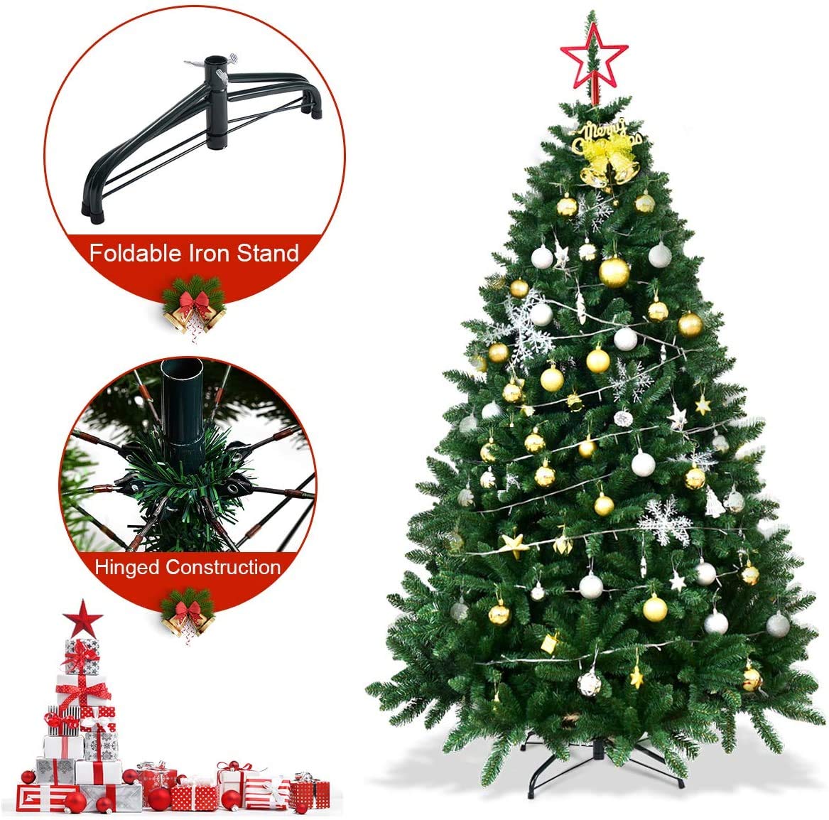 Artificial Douglas Christmas Tree Easy Assembly Xmas Tree for Indoor and Outdoor - LucktreeUS