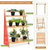 Lucktree 3-Tier Hanging Plant Stand Storage Shelf, Folding Flower Pot Organizer Display Storage Rack