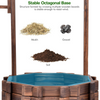 Lucktree Outdoor Wooden Wishing Well with Hanging Bucket