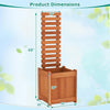 Lucktree Outdoor Wooden Raised Garden Bed with Trellis