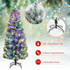 Lucktree Snow Flocked Christmas Tree, Premium Hinged Artificial Pine Tree, Remote Controller, Xmas Full Tree for Indoor - LucktreeUS