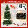 7.5FT Prelit Artificial Christmas Tree, Hinged Xmas Tree with 1449 Branch Tips