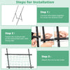 74" Raised Bed Cucumber Trellis, Outdoor Garden Trellis w/Netting, PE-Coated Metal Plant Support for Climbing Vegetables