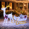 Pre-lit Artificial Christmas Decoration, Lighted Christmas Reindeer and Sleigh with LED Lights