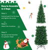 5/6/7/8/9 FT Slim Pencil Artificial Christmas Tree, Unlit Green Xmas Tree with Lush PVC Branch Tips