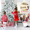 9FT Flocked Christmas Tree, Artificial Xmas Tree w/PVC Needles, Metal Stand
