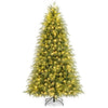 7.5FT Prelit Artificial Christmas Tree, Hinged Xmas Tree with 1449 Branch Tips