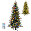 7.5FT Pre-lit Artificial Christmas Tree, Hinged Xmas Tree with 1195 Branch Tips