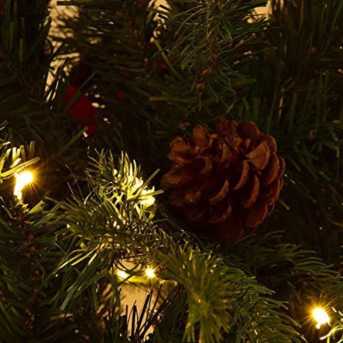 7.5FT Artificial Christmas Tree Pre-Lit Spruce Hinged Tree - LucktreeUS