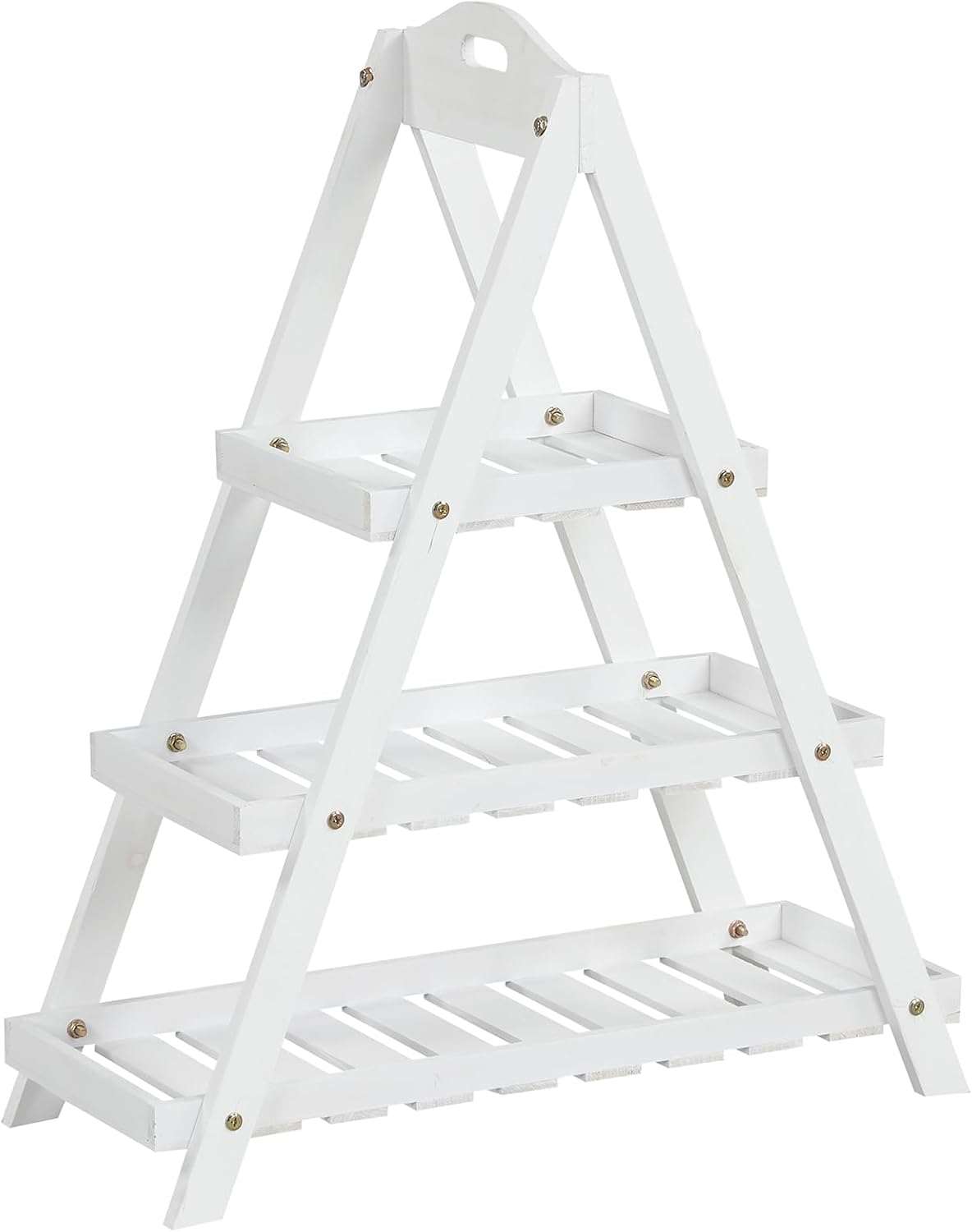Lucktree 3-Tier Plant Stand Indoor | 28.5" Wood Flower Pot Plant Display Shelf