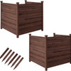 Lucktree Wooden Privacy Fence with Stakes 47" W x 45.5" H
