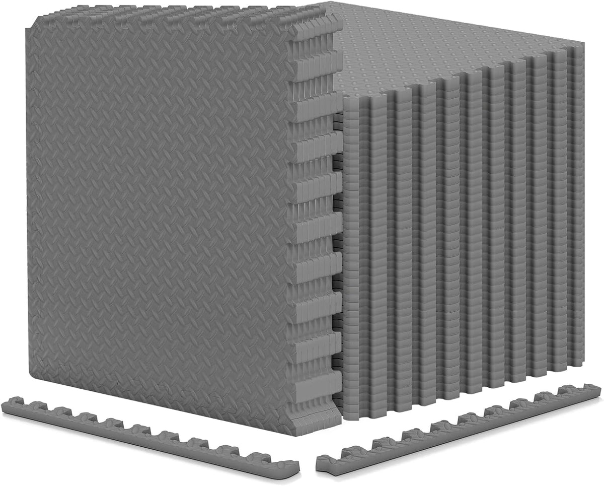 Lucktree EVA Exercise Floor Mats, 1/2" Interlocking Soft Foam Puzzle Play Mats