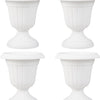 Lucktree 18" Tall Urn Plastic Flower Pots with Pedestal Base & Pre-Marked Drain Hole