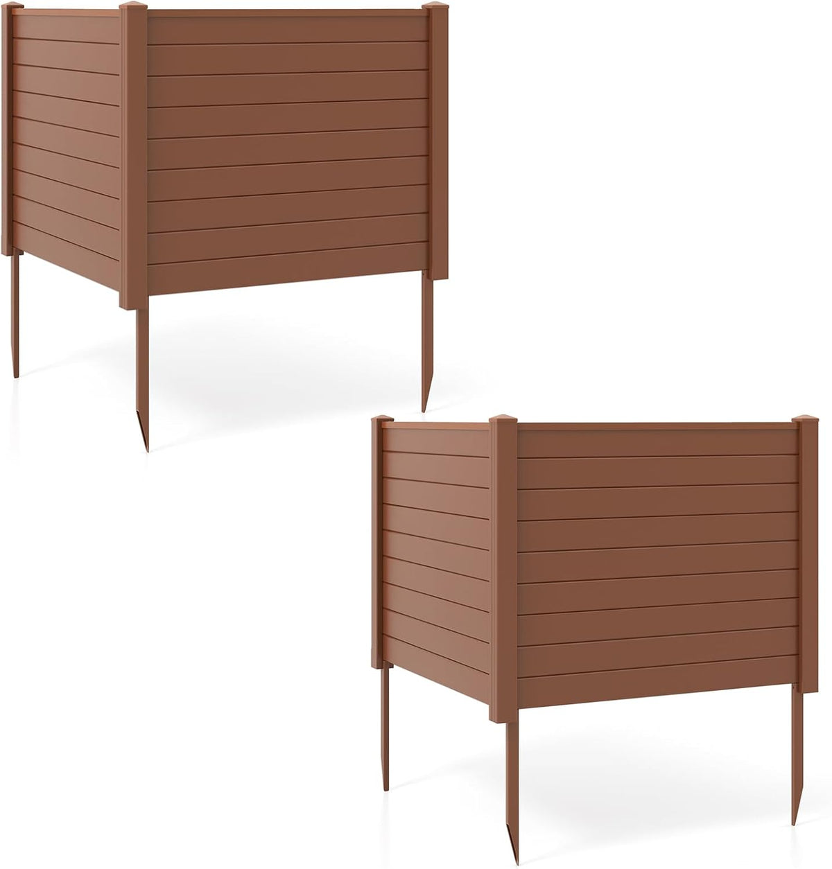 Lucktree Air Conditioner Fence 2/4 Panels - 48''W x 36''H Outdoor Privacy Screen Trash Can Enclosure with 3 Stakes