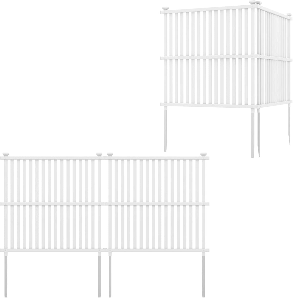 Lucktree Air Conditioner Fence 2/4 Panels - 45''W x 45''H Outdoor Fence Privacy Screen with Metal Stakes