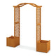 Garden Arbor with Planter, Wooden Planter Arch with Trellis, Outdoor Arch for Climbing Plants