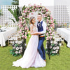 87" Steel Garden Arch with Planter Beds, Dig-Free Wedding Arbor w/Lockable Gates for Vines