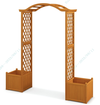 Wooden Garden Arbor with Planter Boxes, White Trellis Archway for Climbing Plants & Decorations