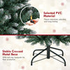 6FT/9FT Pre-Lit Pencil Christmas Tree, Snowy Artificial Christmas Tree with 1298 Branch Tips & 500 LED Lights