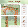 Outdoor Wood Arbor Arch, Natural Solid Wood Garden Arch Arbor Trellis for Climbing Plants