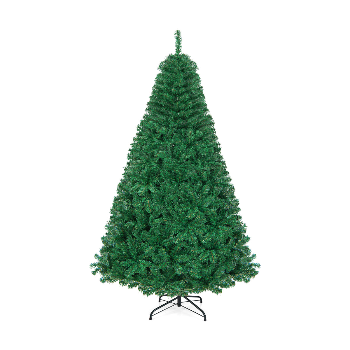 5/6/7/8 FT Artificial Christmas Tree, Unlit Full Xmas Pine Tree with 350/650/950/1138 Branch Tips & Folding Metal Stand