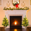 2FT Pre-Lit Artificial Mini Christmas Tree, Small Tabletop Xmas Fir Tree with 234 Branch Tips
