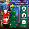 6FT Inflatable Christmas Decoration, Blow Up Christmas Tree & Santa Claus with Penguin