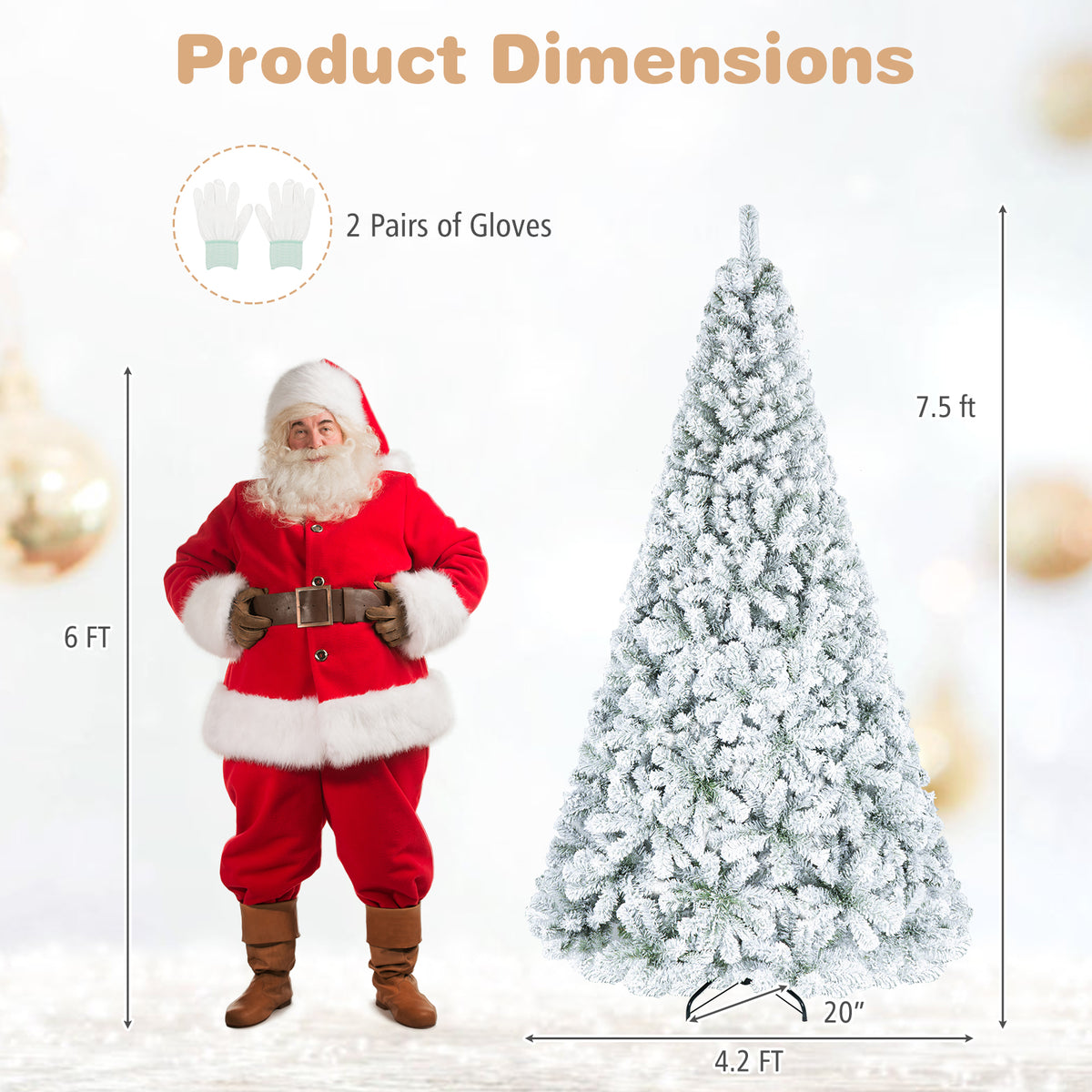 7.5 FT Snow Flocked Artificial Christmas Tree