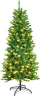 5FT/6FT/6.9FT Artificial Christmas Tree, Modern Christmas Tree w/ LED Lighting
