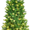 5FT/6FT/6.9FT Artificial Christmas Tree, Modern Christmas Tree w/ LED Lighting
