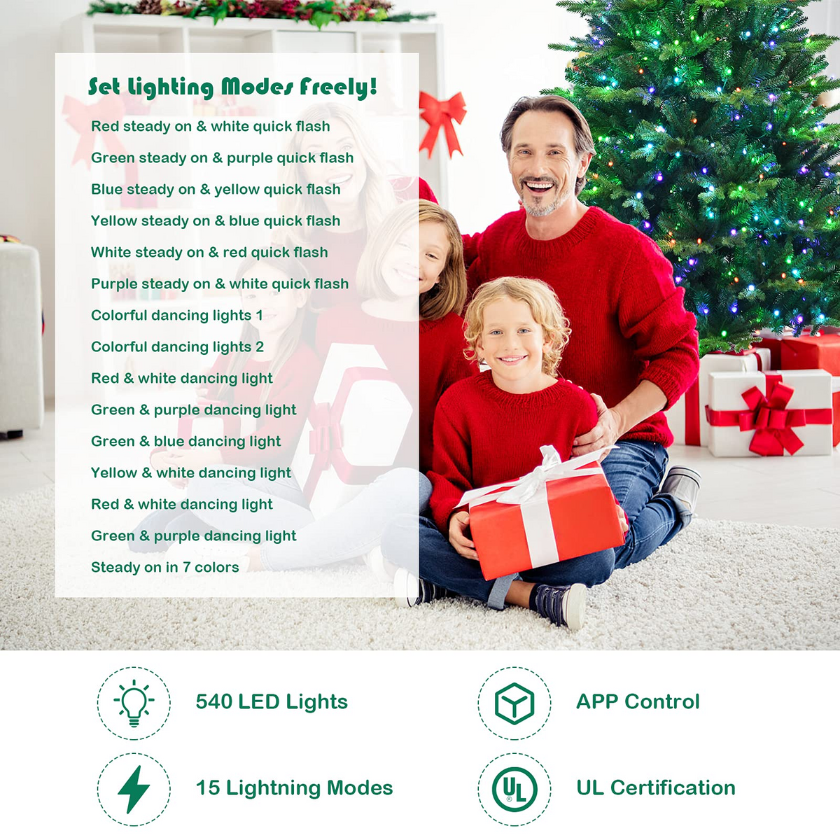 Lucktree Christmas Tree, PVC & PE Branch Tips, Indoor Holiday Festival Decoration for Residential Commercial Use - LucktreeUS