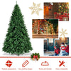 9ft Artificial Douglas Christmas Tree, Unlit Hinged Pine Tree, with 3594 Branch Tips and Solid Metal Stand - LucktreeUS