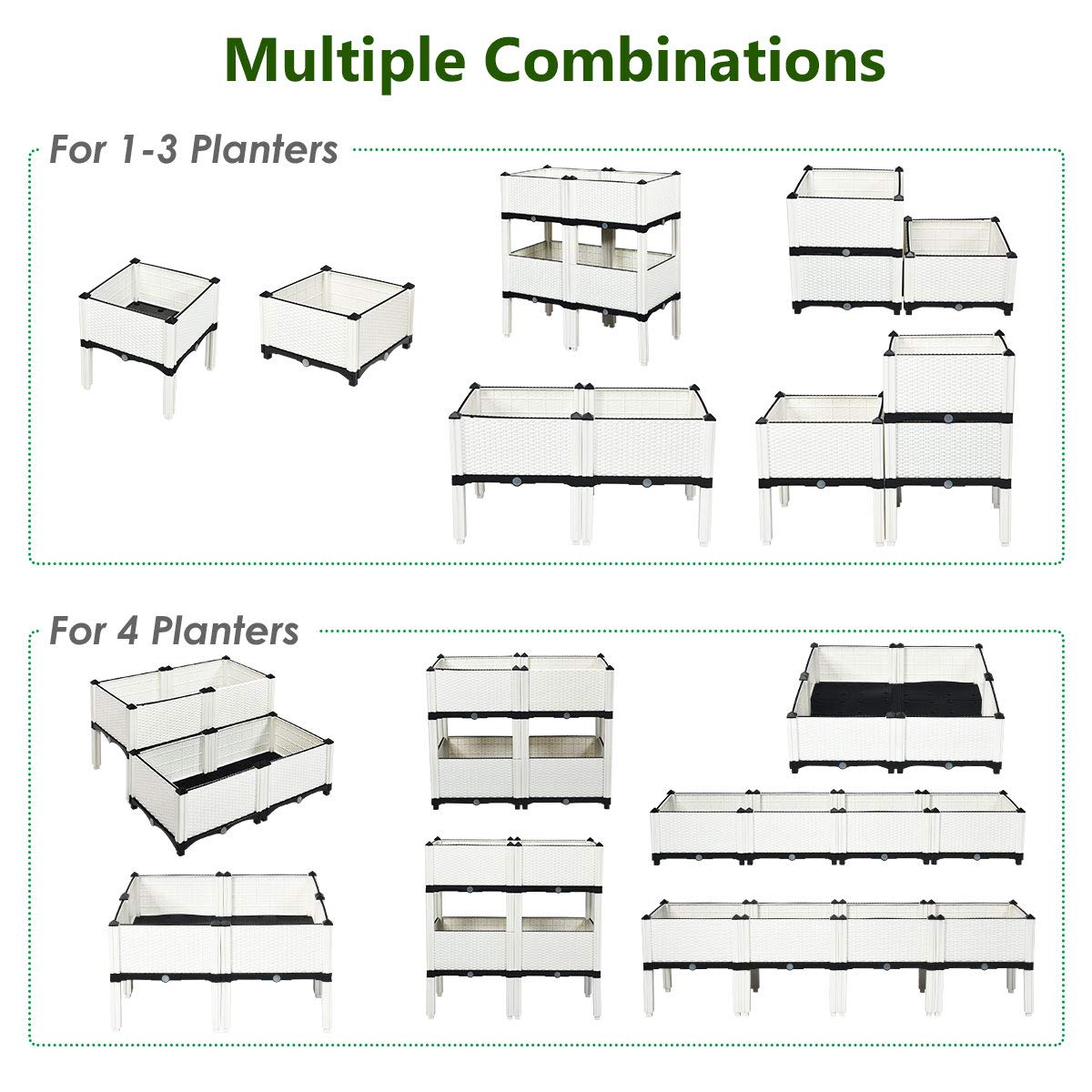Set of 4 Raised Garden Bed Kits