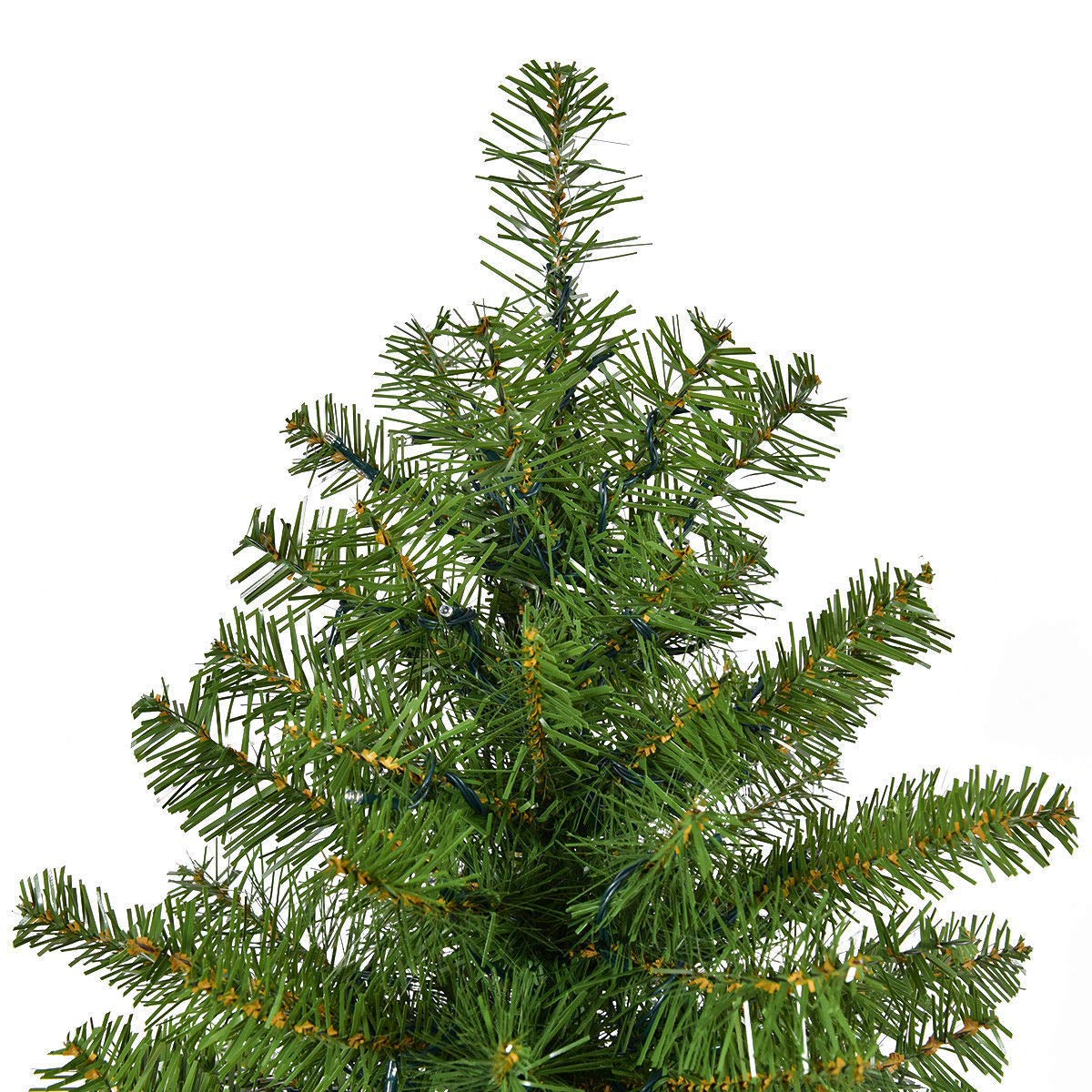 Lucktree Pre-Lit Christmas Tree Artificial PVC Spruce Hinged with 560 LED Lights and Solid Metal Legs - LucktreeUS