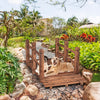 Lucktree 5 Ft Wooden Garden Bridge, Stained Wood/Natural Wood  Garden Bridge