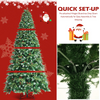Lucktree 8FT Pre-Lit Artificial Christmas Tree, Hinged Realistic Snowy Xmas Pine Tree W/ 780 Color Changing LED Lights, 11 Flash Modes - LucktreeUS