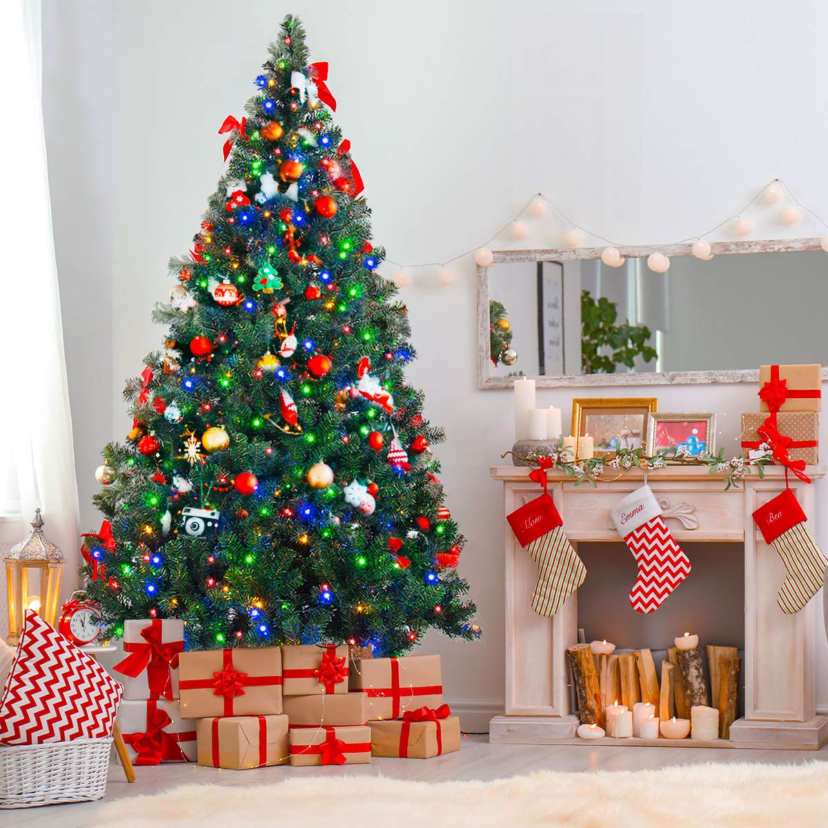 Lucktree Artificial Christmas Tree Premium Spruce Hinged Tree, UL-Certified Transformer - LucktreeUS