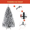 6FT/9FT  Snow Flocked Christmas Tree, Hinged Pine Tree - LucktreeUS