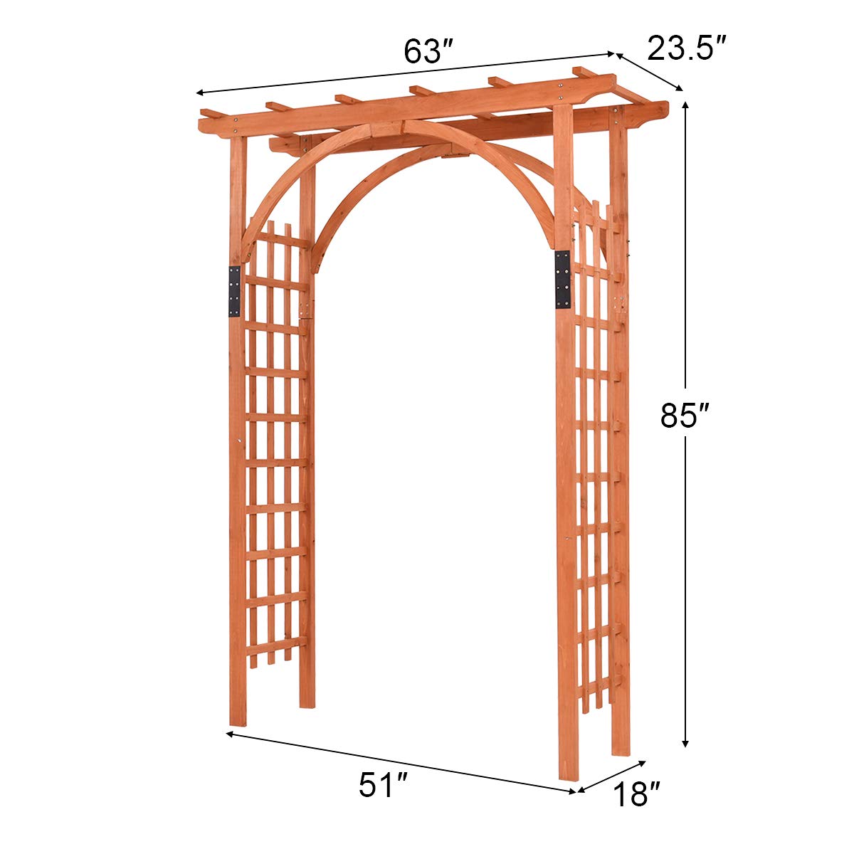 Lucktree 85in Wood Arbor Wedding Arch Garden Trellis Pergola Arbor