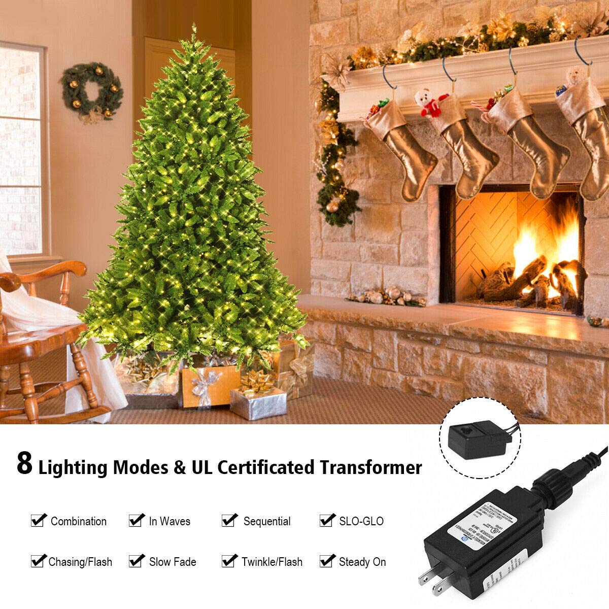 5ft Prelit Christmas Tree, Premium Hinged Artificial Fir Tree - LucktreeUS